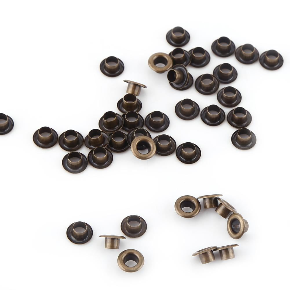 Tebru 100pcs Metal Eyelets Small Grommets with Washers for Leather