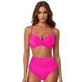 thumbnail image 2 of MKLEKYY Trajes De Baño Mujer Women High Waisted Bikini Sexy Push Up Two Piece Swimsuits Vintage Swimsuit Two Piece Retro Ruched High Waist Print Bikini Set 2761, 2 of 6