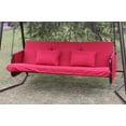 thumbnail image 4 of 3 Seaters  Outdoor Patio Metal Swing Chair,Swing Bed With Cushion And Adjustable Canopy,Swing Lounge For Garden, Balcony,Red, 4 of 7