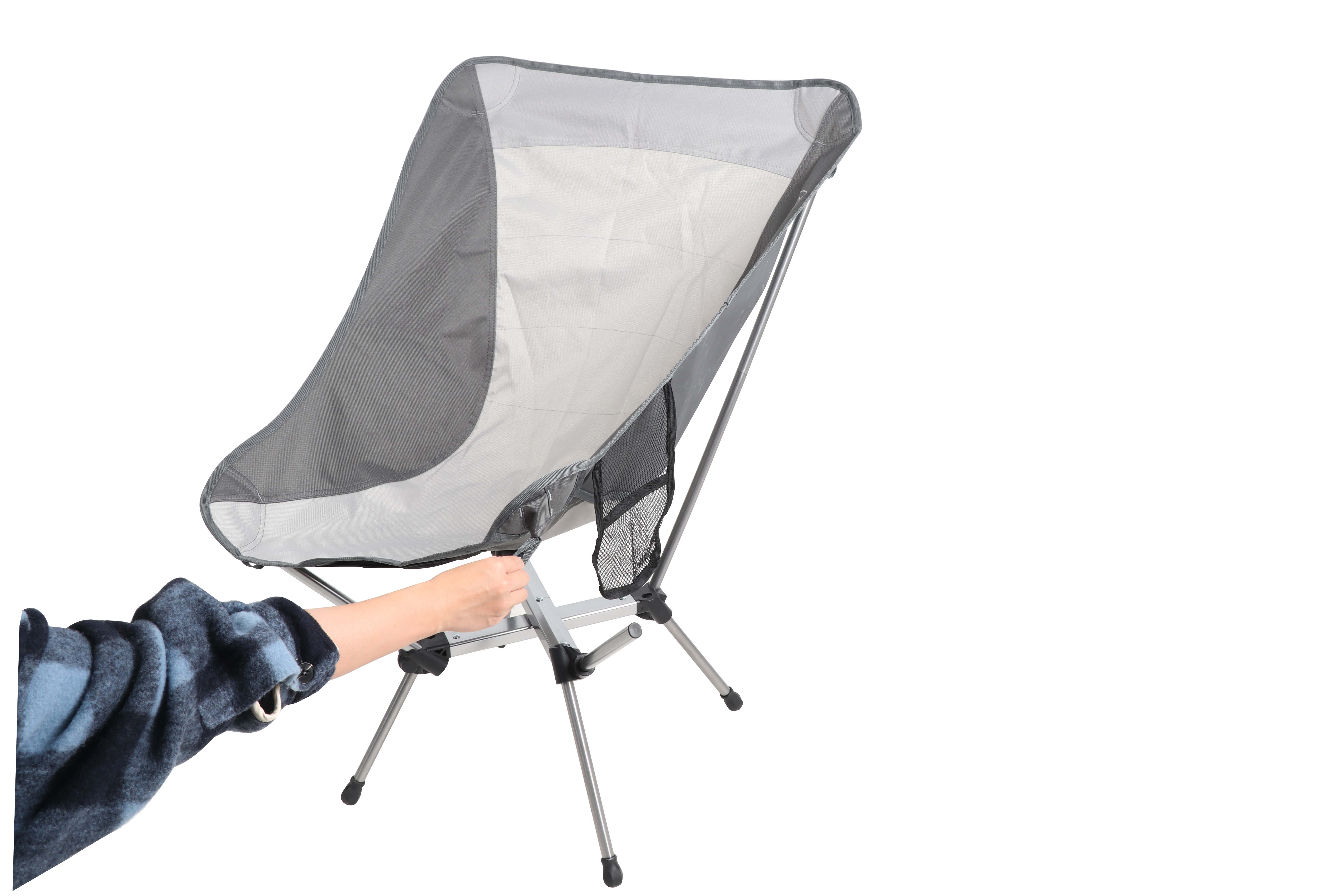 Timber Ridge Yew Backpack Camping Chair with Table, Gray
