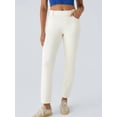 thumbnail image 4 of Straight Leg Jeans for Women Stretchy Pull on Sweatpant Jean Trendy Tummy Control High Waisted Denim Pants White XL, 4 of 7