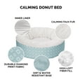thumbnail image 3 of Furhaven Pet Products Plush & Diamond Print Calming Donut Pet Bed - Aqua, Large, 3 of 12