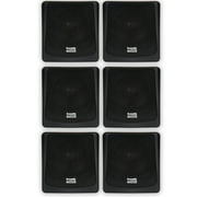Acoustic Audio AA051B Mountable Indoor or Outdoor Speakers Black Bookshelf 3 Pair Pack