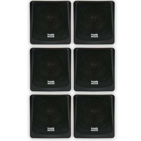 Acoustic Audio AA051B Mountable Indoor or Outdoor Speakers Black Bookshelf 3 Pair Pack