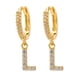 thumbnail image 1 of Xihbxyly Pendientes Delicados, Aros con Iniciales de Diamantes de Imitación Brillantes, Diseño de Letras Del Alfabeto Chapadas En Oro, Accesorio Elegante para Cualquier Atuendo, Ocasiones Especiales,, 1 of 2