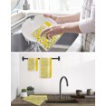 thumbnail image 5 of Yellow Daisy Kitchen Dish Towels for Drying Dishes Set of 4, Farmhouse Floral Yellow Striped Waffle Weave Microfiber Hand Tea Bathroom Towels Quick Dry & Absorbent Towel 12x12, 5 of 7