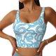 thumbnail image 1 of Fotbe Blue Snake Sujetador Deportivo Largo sin Aros para Mujer con Almohadillas y Soporte Medio, Transpirable y Absorbente, Camiseta Tipo Chaleco o Tank Top-Medium, 1 of 8