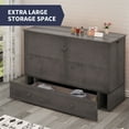 thumbnail image 3 of ZAFLY Murphy Bed with Trifold Foam Mattress, Cabinet Bed with USB Charging Station, Cabinet Chest Bed for Living Room/Bedroom (Grey), 3 of 7
