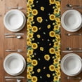 thumbnail image 6 of Sunflower Black Table Runner - 108 Inch Long, Kitchen Dining Table Runner Dresser Scarves, Watercolor Floral Vintage Farmhouse Farmhouse Decor for Coffee Tables Wedding Party Banquet, 6 of 8