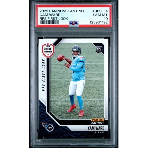 Graded 2025 Panini Instant Cam Ward #RPSFL4 RPS First Look Rookie RC Football Card PSA 10 Gem Mint