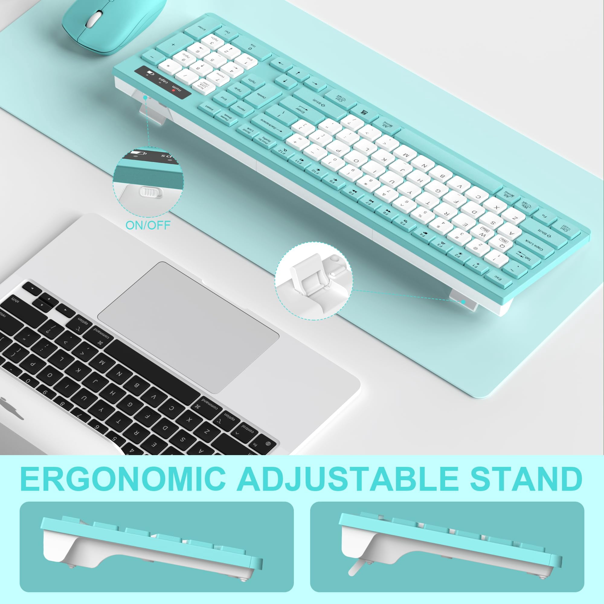 Wireless Keyboard and Mouse Combo, Full-Sized Wireless Keyboard