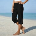 thumbnail image 2 of WERYOUNG Casual Summer Straight Leg Capri Pants For Women With Pockets Loose Beach Trousers For Daily Wear Breathable Bottom XXXXXL, 2 of 5