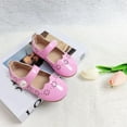 thumbnail image 6 of Zanarzt Toddler Girl Shoes Baby Girls Mary Jane Flats with Bownot Non Slip Soft Sole Toddler First Walker Cirb Dress Shoes Pink,US 8, 6 of 6