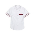 thumbnail image 2 of Sxiwei Women's Japanese Anime Schoolgirl Uniform Blouse Turn-down Collar Short Sleeve Shirts Top Wine Red L, 2 of 4