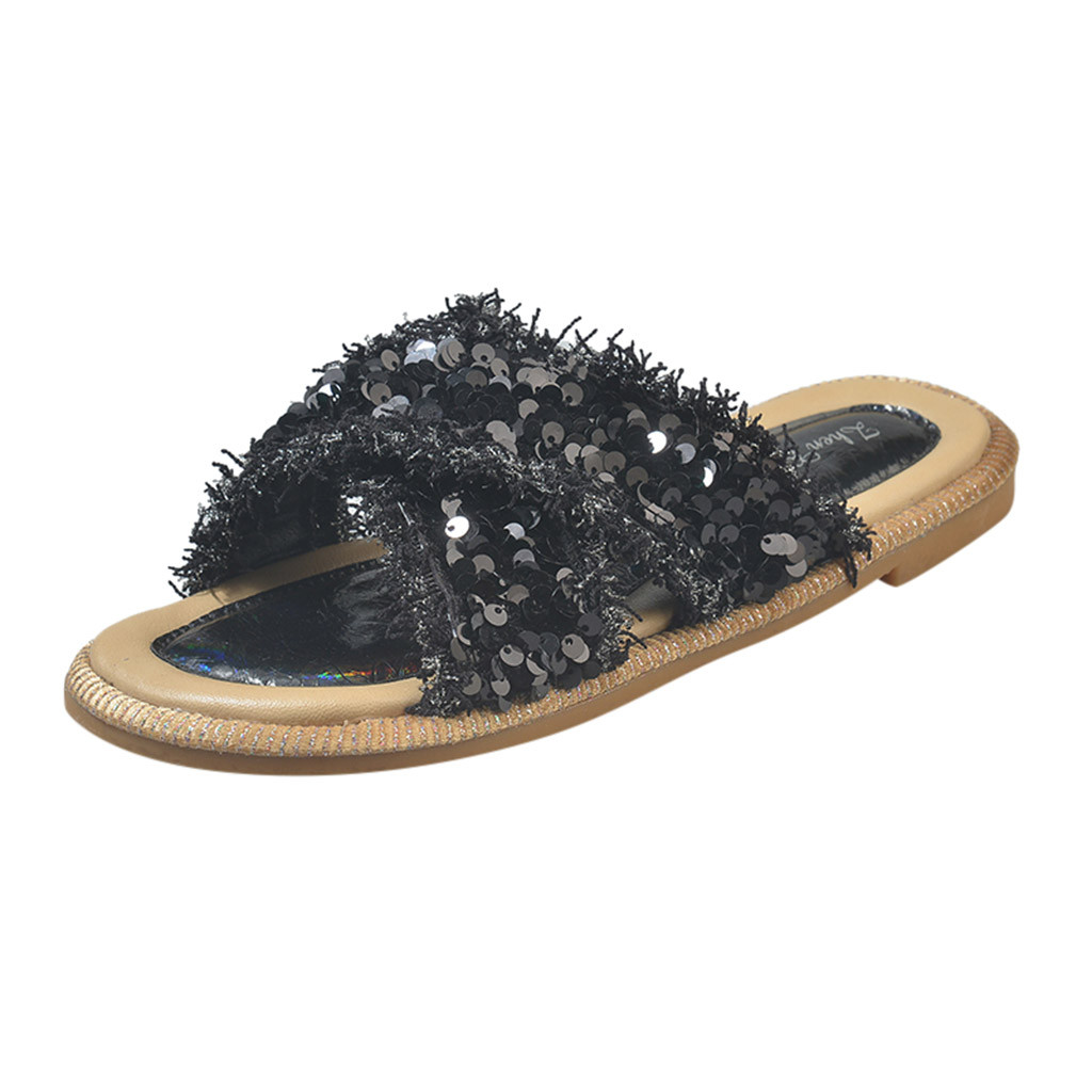 ladies glitter slippers