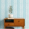 thumbnail image 2 of S4Sassy Peel & Stick Textured Vinyl Wallpaper, Urban Chic Fern Stripe Print Contact Paper Waterproof - Blue, 25"X 60", Removable Modern Wall Covering For Home Decor In Bedrooms & Living Areas, 2 of 9