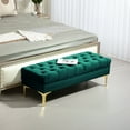 thumbnail image 2 of HOMCOM Velvet Upholstered Bench Button Tufted End of Bed Bench for Bedroom, 2 of 10