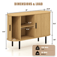thumbnail image 2 of Flictozena 47" Mid-Century Modern Storage Cabinet - Fluted Buffet Sideboard with Sliding Tambour Doors & Adjustable Shelves, Credenza Console Table for Kitchen, Dining Room, Living Room, Entryway, 2 of 8
