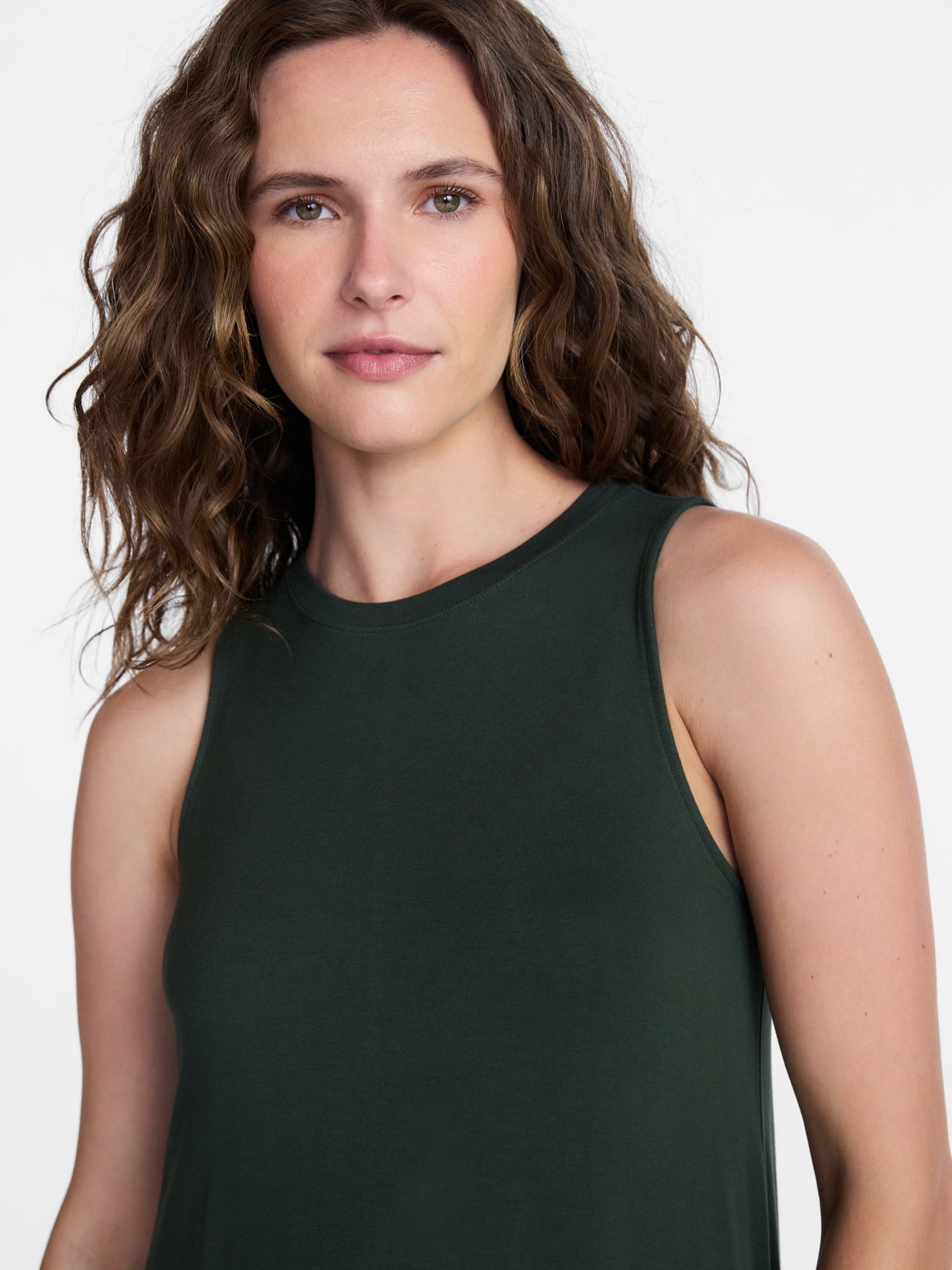 Time and Tru Women’s Sleeveless Knit Swing Dress, Sizes XS-XXXL