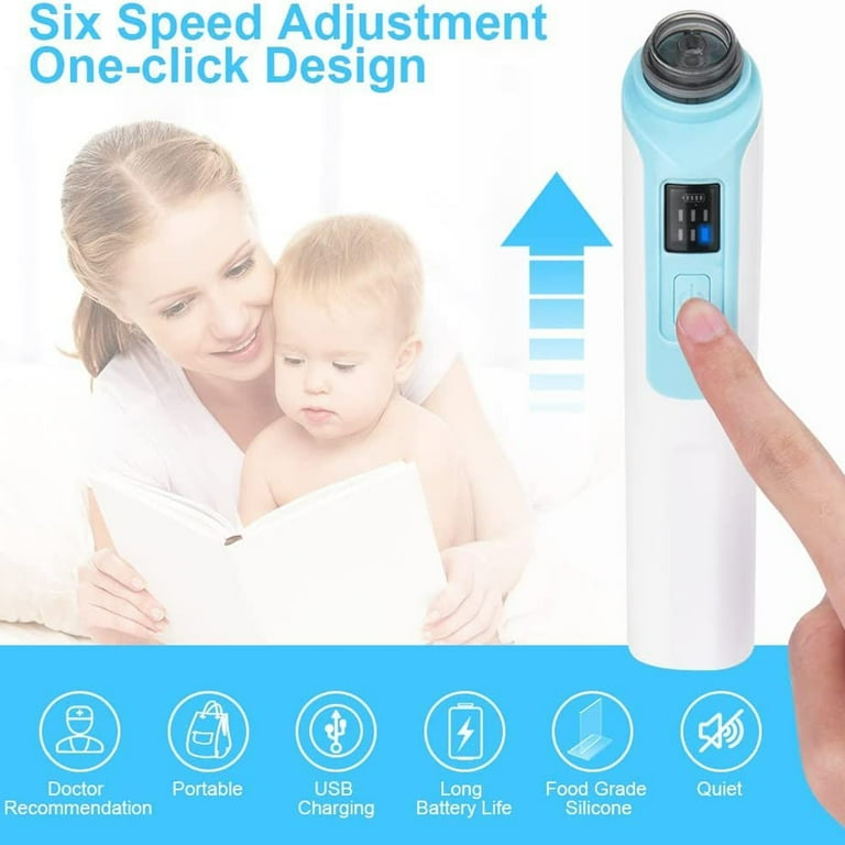 Nasal Aspirator for Baby - Electric Nose Suction for Baby, Baby Nose Sucker  with 6 Suction Levels and 2 Silicone Tips