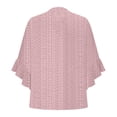 thumbnail image 3 of Short Sleeve Tops for Women Going Out Women's Clothing Bell Lightweight T Shirts Trendy Womens Blouses Pink, 3 of 5