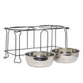 thumbnail image 3 of 10" Wrought Iron Stand with Double Stainless Steel Feeder Bowls, 3 of 6