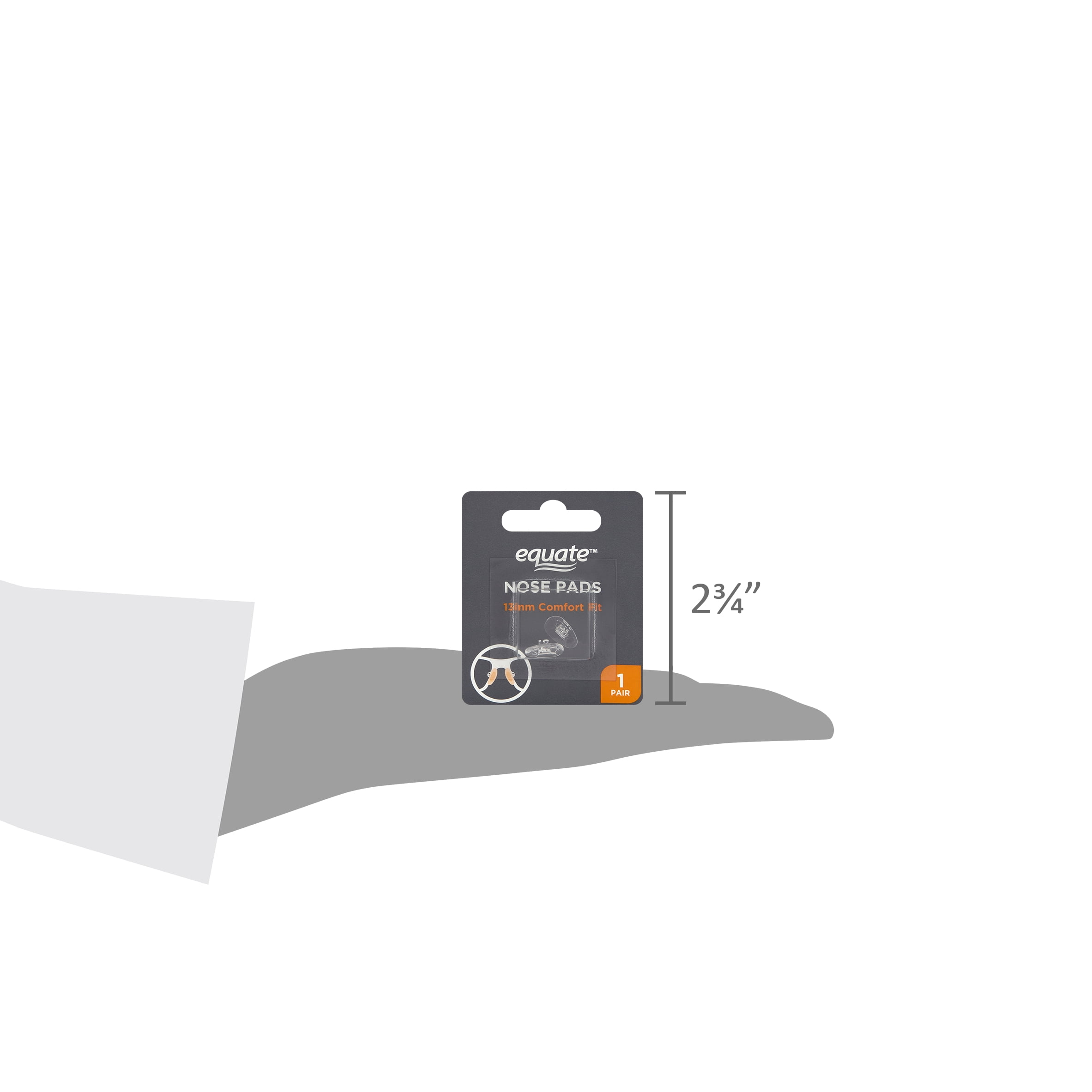 Equate Clear 13mm Silicone Comfort Fit Replacement Nose Pads, 1 Pair