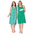 thumbnail image 4 of Dreams & Co. Plus Size 2-Pack Sleeveless Sleepshirt, 4 of 6