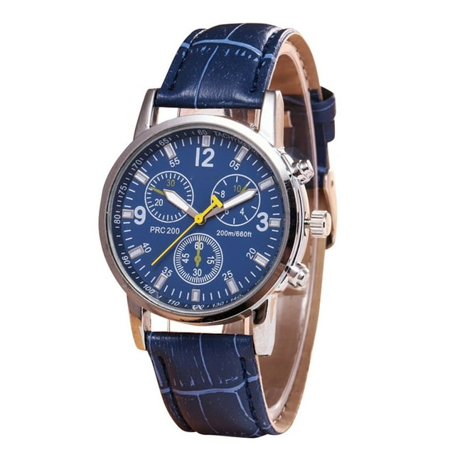 Sonducket Hombres Correa de cuero Correa Caja de aleación Casual Fitness Reloj de Boy Round Sport Relojes Azul