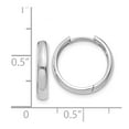 thumbnail image 2 of Real 14kt White Gold Round Hinged Hoop Earrings; for Adults and Teens; for Women and Men, 2 of 2