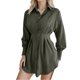 thumbnail image 1 of Falda camisera asimétrica con manga informal para mujer: vestido ligero para todas las estaciones, versátil para la oficina o una fiesta, estilo informal y moderno., 1 of 5