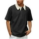 thumbnail image 2 of pstuiky camisetas de hombre, Blusa informal de manga corta con cuello vuelto y botones de color liso para hombre camisas casuales para hombre m, 2 of 6