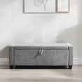 thumbnail image 3 of GZXS 48" Chenille Upholstered Bench with Button Tufted Seat, Flip-Top Storage Ottoman with Hidden Compartment, 350 lbs Weight Capacity, Light Gray, 3 of 8