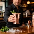 thumbnail image 3 of Stainless Steel Mint Julep Cup, 12oz Plated Glass with Beaded Rim, Classic Bar Cup for Bourbon, , Mint Juleps, Home & Bar Use, 3 of 3