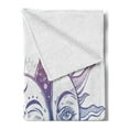 thumbnail image 2 of Moon Soft Flannel Fleece Blanket, Psychedelic Representation Heavenly Bodies Faces Eastern Oriental Inspired Image, Cozy Plush for Indoor and Outdoor Use, 60" x 80", Lilac Blue White, by Ambesonne, 2 of 5