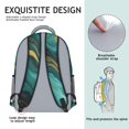 thumbnail image 5 of Teal Gold Marble Backpack for School,Cute School Bag,Schoolbag with Adjustable Shoulder Straps & Padded Back,15.3"x11"x6.7", 5 of 6