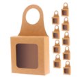 thumbnail image 5 of WHAMVOX Brown Paper Wine Bottle Box with Clear Window for Gifts and Decorative Display 10pcs, 5 of 8
