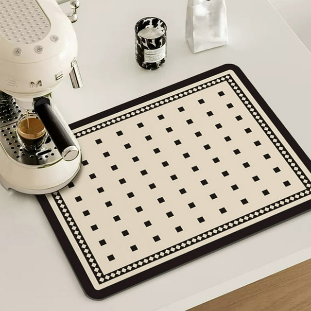 Drying Mat Absorbing Bathroom Kitchen Sink Pad With Non Slip Base