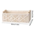 thumbnail image 4 of Ccwuwei Macrame Storage Basket, Handmade Toilet Paper Basket, Boho Woven Decor, Small Countertop Organizer with Handles for Shelf, Living Room, Bedroom, Home,Office - White, 4 of 8