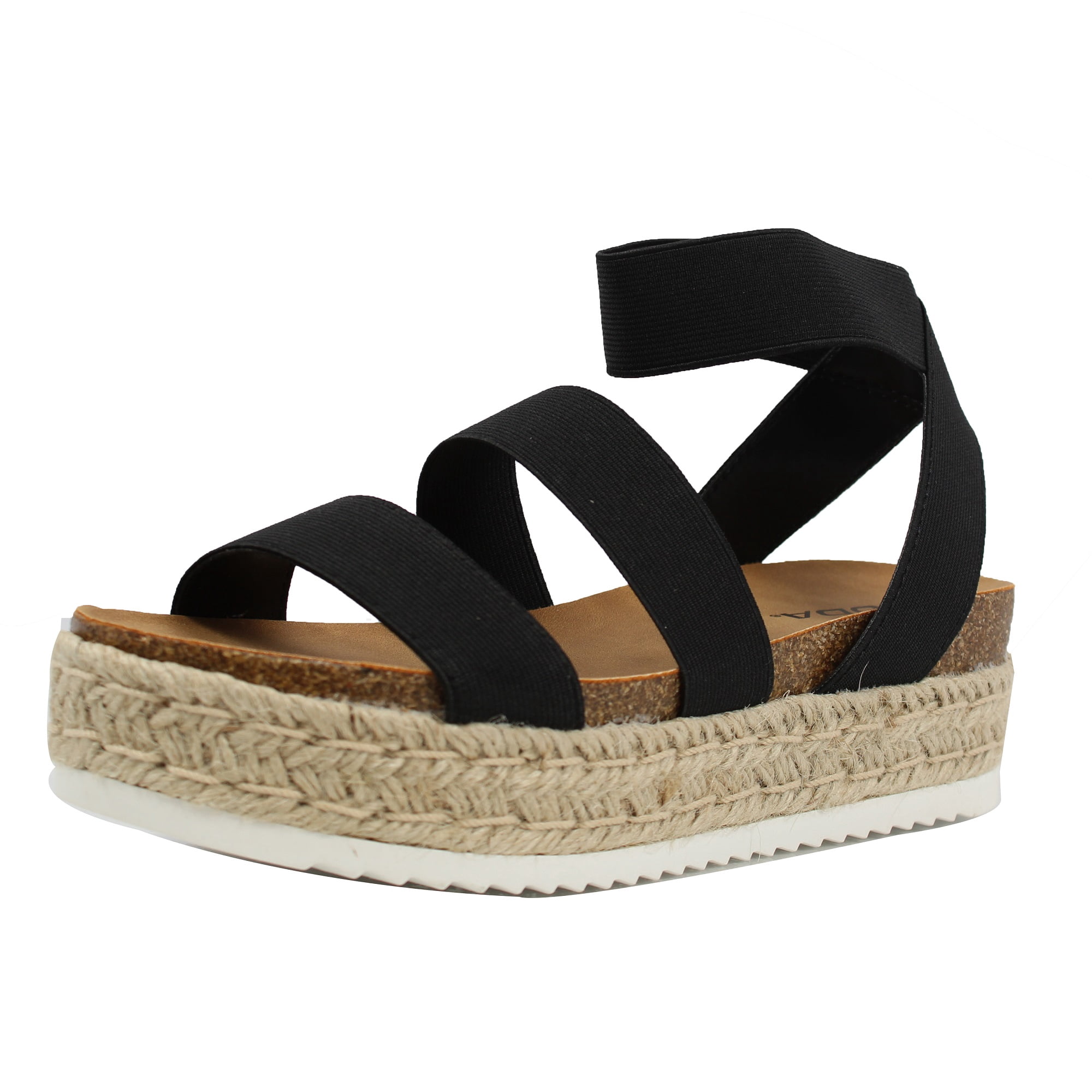 Soda Women's Open Toe Two Band Ankle 