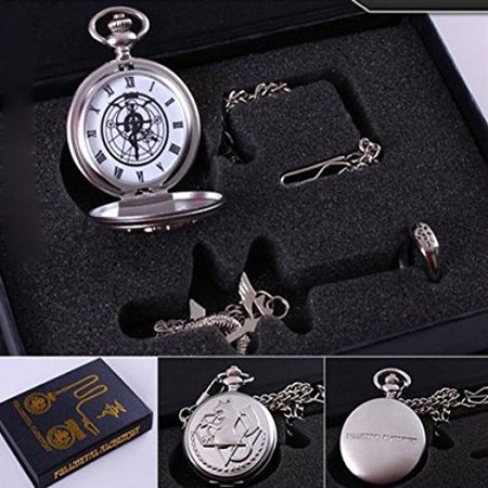 Fullmetal Alchemist Anime Pocket Watch & Necklace & Ring