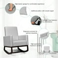 thumbnail image 4 of Topbuy 2-in-1 Upholstered Rocking Chair with Wood Leg & Pillow Relax Sofa Chair Light Gray, 4 of 10