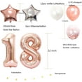 thumbnail image 2 of Globos elegantes de oro rosa, decoraciones premium reutilizables para el cumpleaños número 18 para hombres y mujeres, juego completo de suministros para fiestas con globos de confeti y pancarta de, 2 of 5