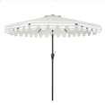 thumbnail image 1 of PolyTEAK 9 Ft Parasol Extérieur en Polyester avec Poteau, Rayé Beige Blanc, 1 of 5