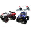 Jada Toys Battle Machines Radio-Controlled Laser Tag Trucks, Set of 2 (Blue/White & Silver/Red)