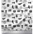 thumbnail image 1 of Soimoi Black Modal Satin Fabric Vehicles,Trophy & Football Sports Print Fabric by Yard 42 Inch Wide, 1 of 1