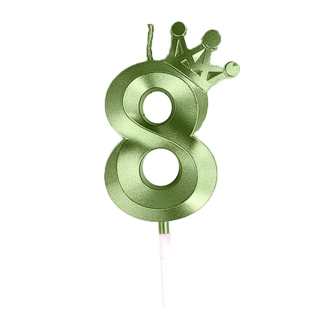 Landzoo One Number Birthday Candle 3D Crown Designed Happy Birthday Candles Anniversaries Green Multifunctional Healthy Unbreakable Kitchenware