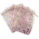 thumbnail image 3 of 100 Pcs 9x12cm Heart Printed Pink Organza Bags Jewelry Pouch Bags Organza Drawstring Pouches Weddin, 3 of 5