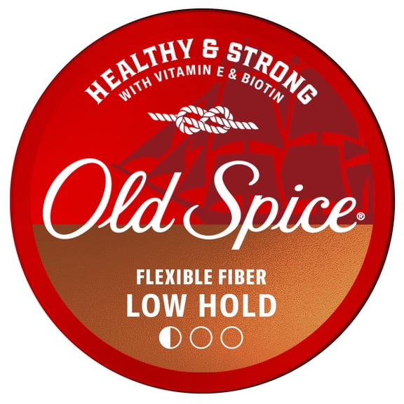 Old Spice Flexible Fiber Pomade for Men, Healthy and Strong with Vitamin E and Biotin, Low Hold, Low Shine, 2.22 oz