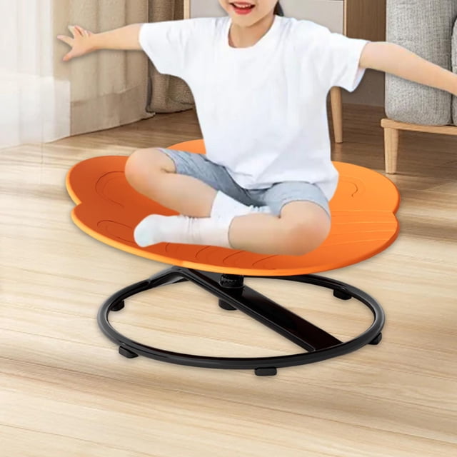 Silla de juguetes sensoriales para niños, juguetes de equilibrio para niños, juguete científico antideslizante, taburete giratorio, equipo físico que Naranja